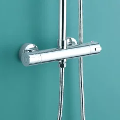 Termostatski tuš steber 80-120 cm z 25 cm dežno prho, Falcade krom