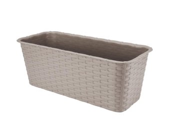 Galicja Balkonski cvetlični lonec iz ratana 40 cm karamelne barve VERDENIA