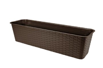 Galicja Balkonski cvetlični lonec iz ratana 60 cm rjave barve VERDENIA