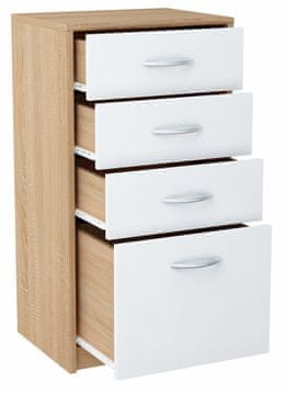 BE Predalnik 45cm 4S BELA-SONOMA 4 predali