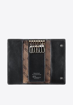 Ženski etui za ključe Wittchen, črn, lakiran, usnjen