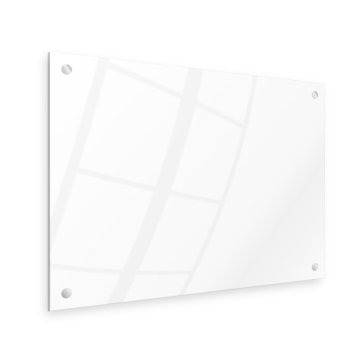 Bela stenska zaščitna kuhinjska plošča z montažnim kompletom neposredno na steno 40x80 cm