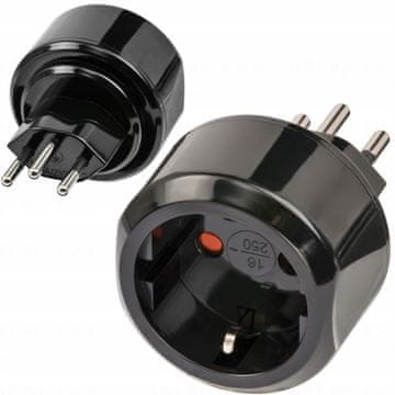 Brennenstuhl Ozemljen potovalni adapter/Švica z 10A varovalko