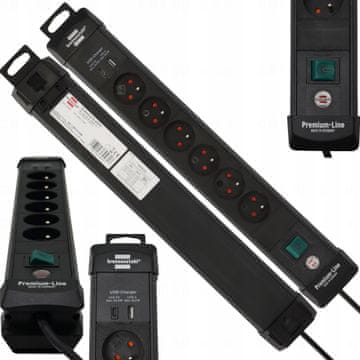 Brennenstuhl Razdelilnik Premium-Line 6 vtičnic 1 x USB-C 1 x USB-A