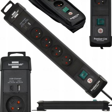 Brennenstuhl Premium-Line 4-vtični razdelilnik 1 x USB-C 1 x USB-A Brennensuthl