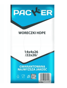 HDPE vrečke 22x26 (14x4x26) cm, certificirano s strani PACKER