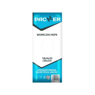 HDPE vrečke 26x35 (18x4x35) cm, certificirano s strani PACKER