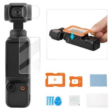 Sunnylife Zaslon + pokrovček objektiva - zaščitna folija iz kaljenega stekla z antirefleksnim premazom za DJI OSMO POCKET 3
