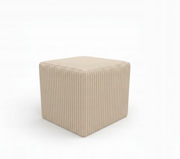 SP Kvadratni tabure, reliefni korduroy 40x40x40 cm, kremne barve Z1