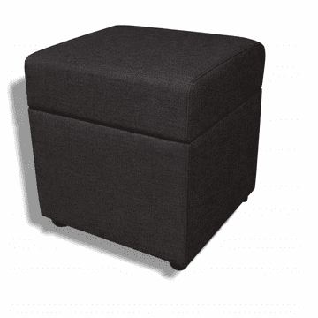 SP Kvadratni tabure s shrambo, dnevna soba, spalnica, 38x38x42, črna, OTTO BC