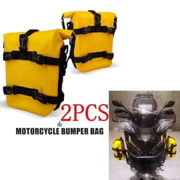 KJB Torbi za zaščitne cevi motorja, 2 kosa, rumeni, brez logotipa
