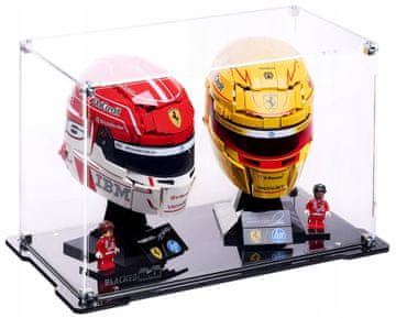 Črna vitrina iz opeke za LEGO 43022 43014 Ferrari HP Leclerc Hamilton čelade