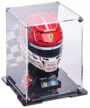 Črna vitrina iz opeke za LEGO 43014 čelado Leclerc Scuderia Ferrari HP