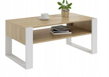 Klubska mizica Kaja Artisan iz hrasta/bele barve za dnevno sobo MK Room