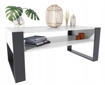 Klubska mizica Kaja 120x60 belo/črna klubska mizica za dnevno sobo MK room