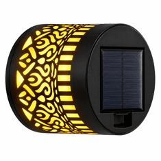 Netscroll Solarna stenska svetilka z dekorativnim mandala vzorcem in IP44 zaščito, OrnaLight, zlatorumena