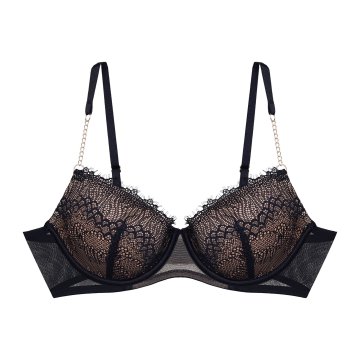 Esotiq Bonjour push-up modrček | črna 80B