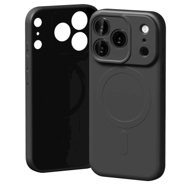 Semi-Silicone MagSafe ovitek za Apple iPhone 18 Pro / 17 Pro - črn