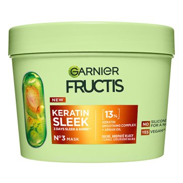 Maska za suhe in skodrane lase Fructis Keratin Sleek (maska) 370 ml