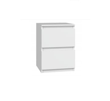 Topeshop MALWA M2 OB POSTELJI KOMODA Z 2 PREDALOMA NOČNA OMARICA BELA