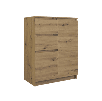 Topeshop KOMODA 2D2S, VIŠINA 97 CM, 2 VRATA, 2 PREDALA, ARTISAN OAK