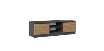 Topeshop TV OMARICA 120 CM ANTRACITNO HRASTOVA TV OMAKA ZA DNEVNO SOBO