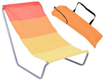 EH Zložljiv ležalnik za na plažo OLEK - oranžne črte