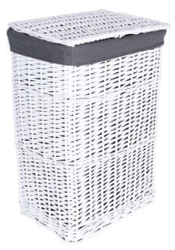 Gockowiak Pletena košara 48x36x66 cm - 114L - bela in siva