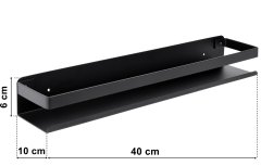 Gockowiak Megara kopalniška polica v podstrešju 40 cm črne barve