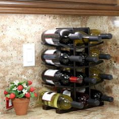 Gockowiak Stojalo za vino Todgar iz bambusa, črne barve