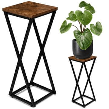 IN KONEL RUSTIC stojalo za rože v mansardi, črno, 62 cm