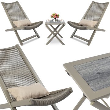 EH Komplet vrtnega pohištva CHILL SAND, ležalniki in miza