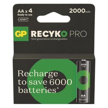 slomart GP ReCyko PRO AA/R6 Ni-MH baterije, 2000mAh, 4 kos