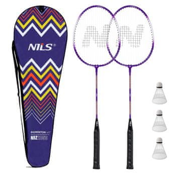 Northix Komplet za badminton: 2 aluminijasta loparja, 3 loparji, pokrov