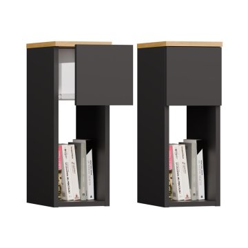 Topeshop Nočna omarica GALAX 20/1S ANTRACIT ARTISAN