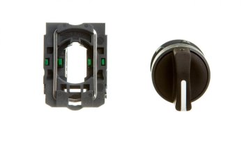 Schneider 3-pozicijsko stikalo, 22 mm gumb, črno, 2Z, nepovratno, XB5AD33