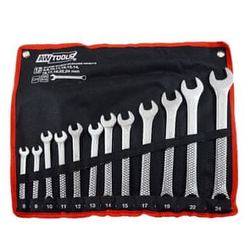 awtools 12-delni komplet obročnih ključev 8, 9, 10, 11, 12, 13, 14, 15, 17, 19, 22, 24 mm