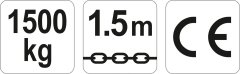 YATO VERIŽNO DVIGALO 1,5 T, DVIŽNA VIŠINA 1,5 M YT-58964