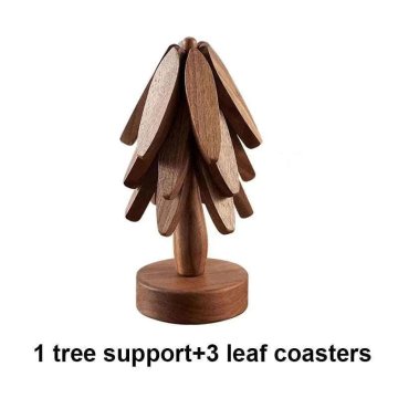 KJB Tree-Shaped Wooden Trivet Set for Hot Pots and Tea Leseni podstavki za vročo posodo v obliki drevesa, komplet 4