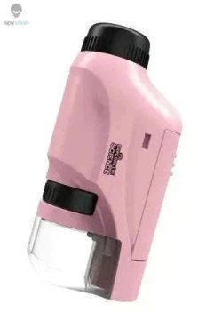 KJB Prenosni ročni mikroskop 60–120× z LED-osvetlitvijo, rožnat