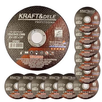 Kraft&Dele Rezalni disk za kovino, 25 kosov, 125 x 1,0 x 22,2 mm, 12200 vrt/min.