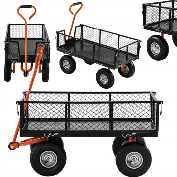 Kraft&Dele Zložljiv vrtni transportni voziček 400 kg 125 l