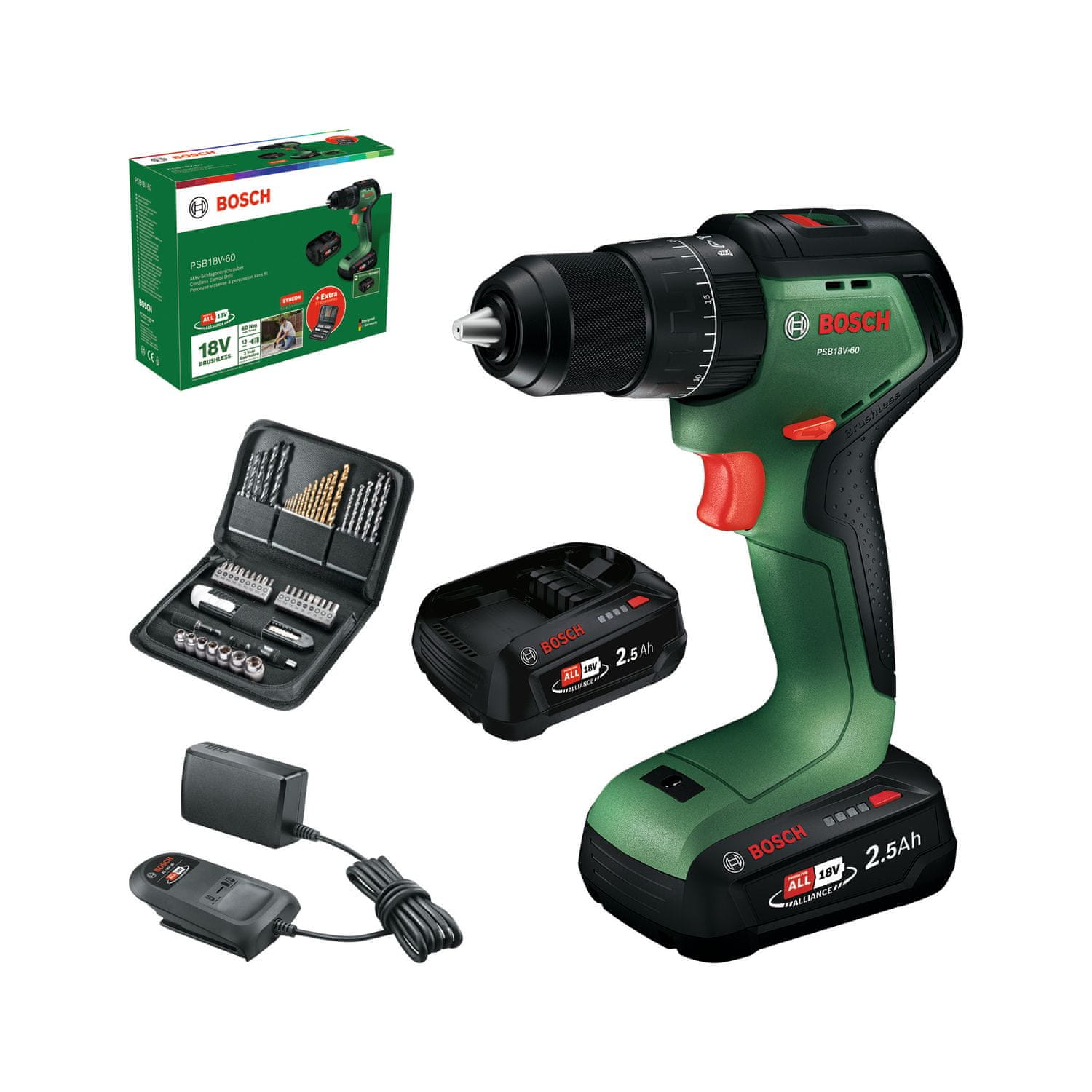 Bosch Akumulatorski udarni vrtalnik vijačnik PSB18V-60 (06039D7304)
