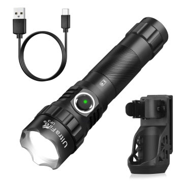 KJB Polnilna ročna LED svetilka 1200 lm, USB-C, z dodatkom W66 in baterijo 21700