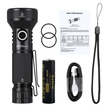 KJB Ročna LED svetilka IF22A, 2100 lm, z baterijo 21700, 6000–6500 K