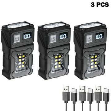 KJB Kompaktna polnilna LED in COB svetilka z magnetom, 3 kosi