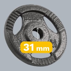 Rebel Komplet uteži iz litega železa 4x2,5kg 10kg luknja 31mm plošča z ročaji
