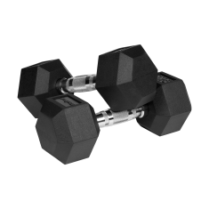 Rebel Litoželezne gumirane uteži HEX 2x9kg šesterokotni komplet 18kg SOLID