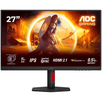 AOC Gaming U27G4R monitor - 68.6cm (27"), 4K UHD (3840 x 2160), Fast IPS, dvojni način (4K 160Hz, FHD 320Hz), 1ms (GTG), Adaptive Sync, HDR 400, USB razdelilnik, 2x HDMI 2.1, 1x DP 1.4