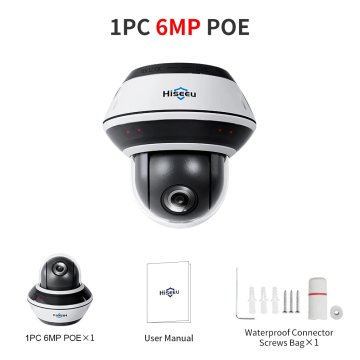 KJB PoE dome IP kamera 6 MP z dvosmernim zvokom, objektiv 3,6 mm